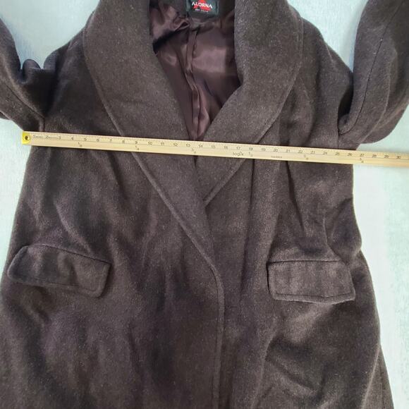 Alorna women's brown Vintage wool full length XL coat capsule dark feminine - Picture 4 of 9